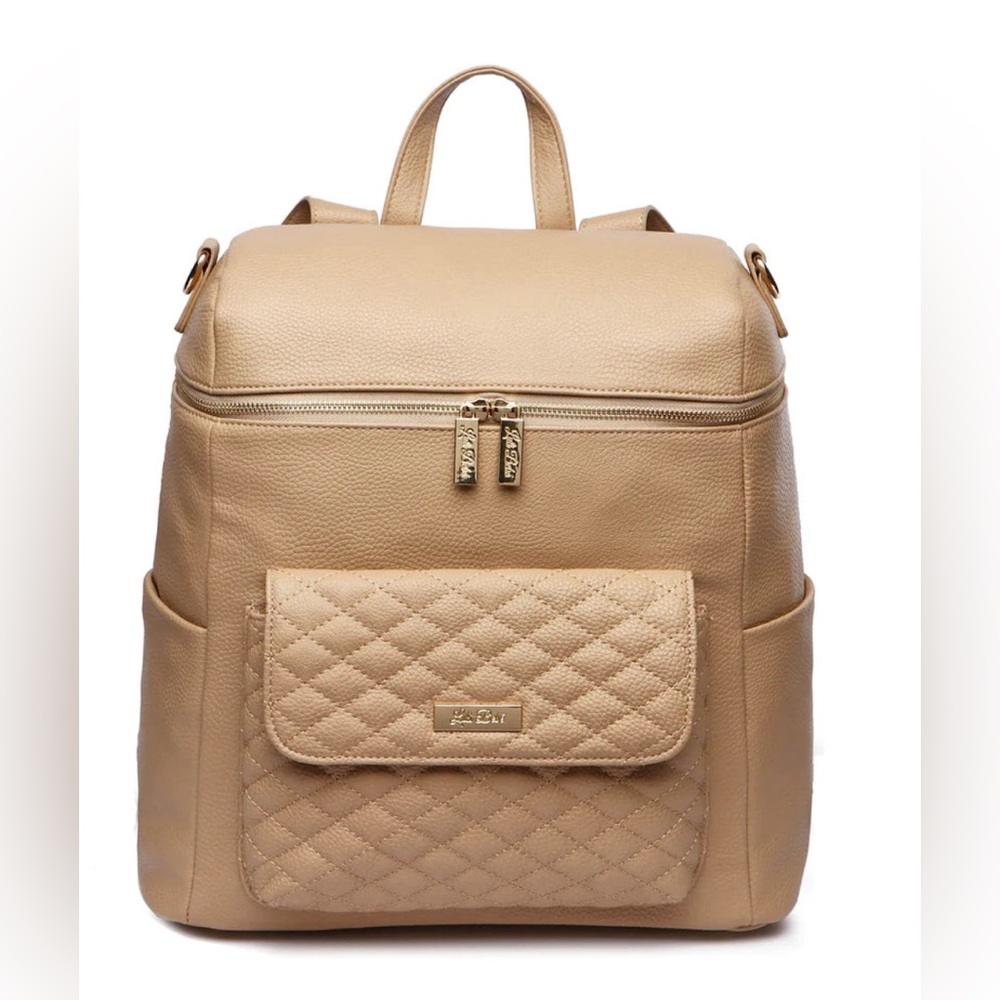 Luli Bebé Monaco Faux Leather Diaper Backpack NEW